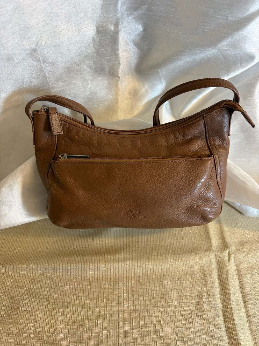 Stone Mountain Brown Pebbled Leather Shoulder Bag